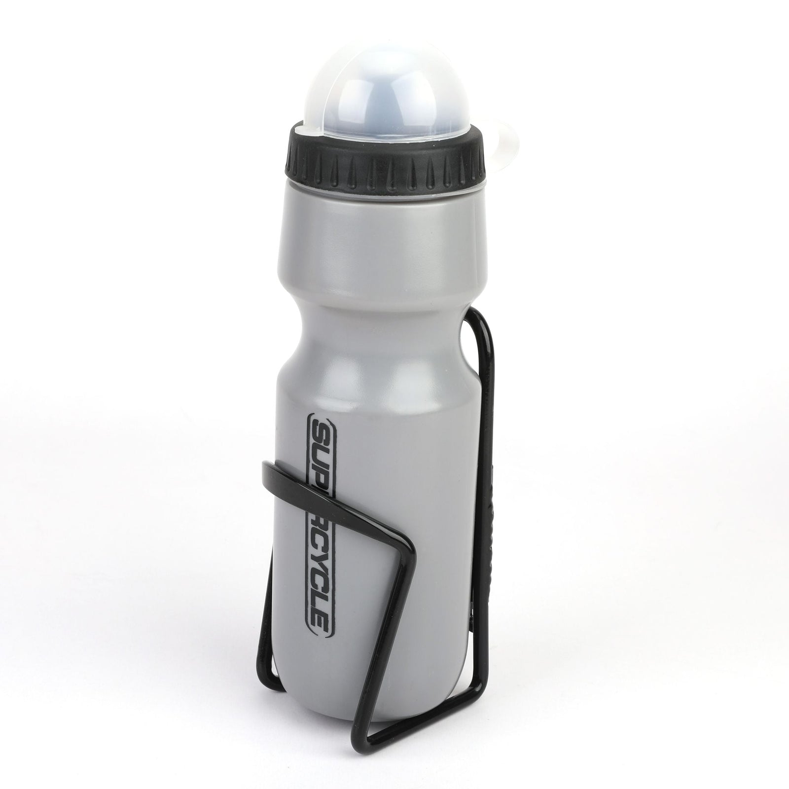 Wide Mouth Self-Sealing Bike Water Bottle withCage/Holder, BPA Free, Silver, 21-oz L7V9 - product image 2