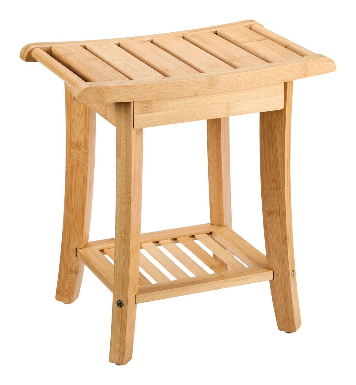 Type A 2-Tier Bamboo Wood Bathroom Stool with Shelf N6P6 - product image 1