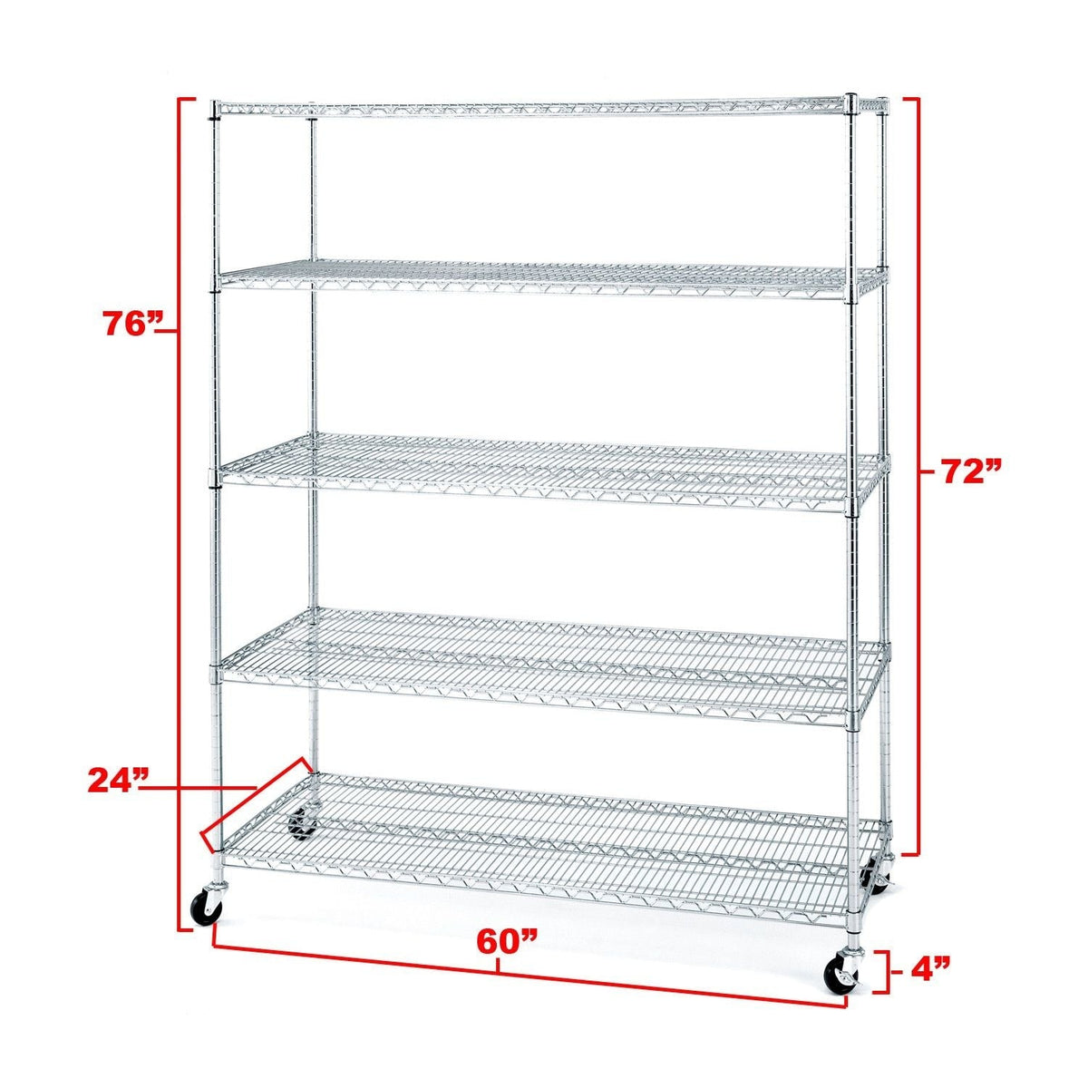 Classics 5-Tier Steel Shelving Rack, 60-in x 24-in x 72-in O1P8 - product image 3