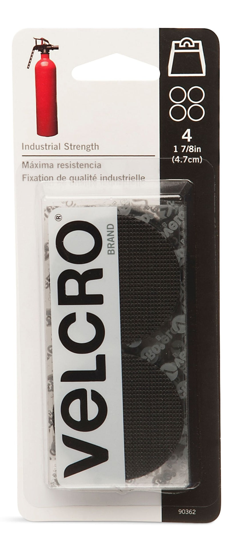 Industrial Strength Heavy Duty Adhesive Coins, Black, 7/8-in, 4-pk Y1A3 - product image 1