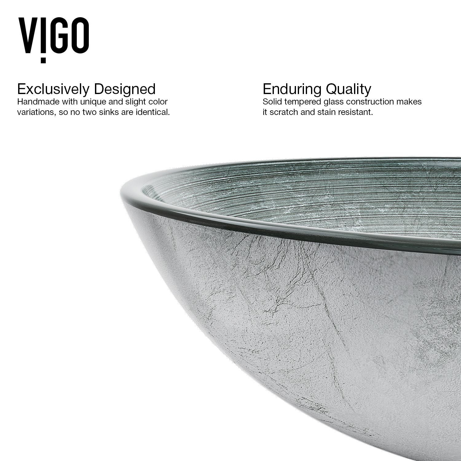 Glass Simply Silver Bathroom Sink/Basin Set with Chrome Duris Faucet and Round Vessel Y1L1 - product image 5