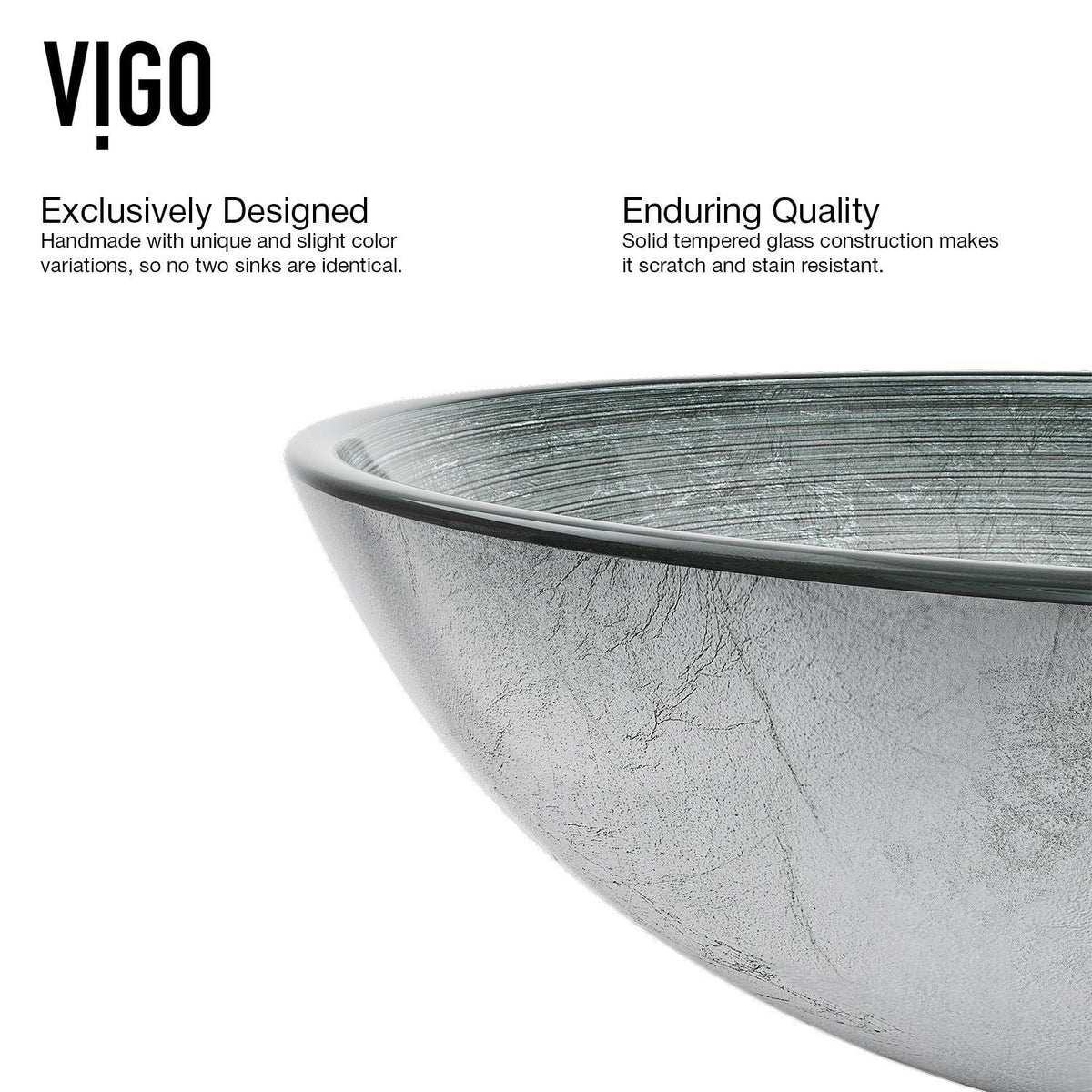 Glass Simply Silver Bathroom Sink/Basin Set with Niko Faucet and Round Vessel V0A2 - product image 5