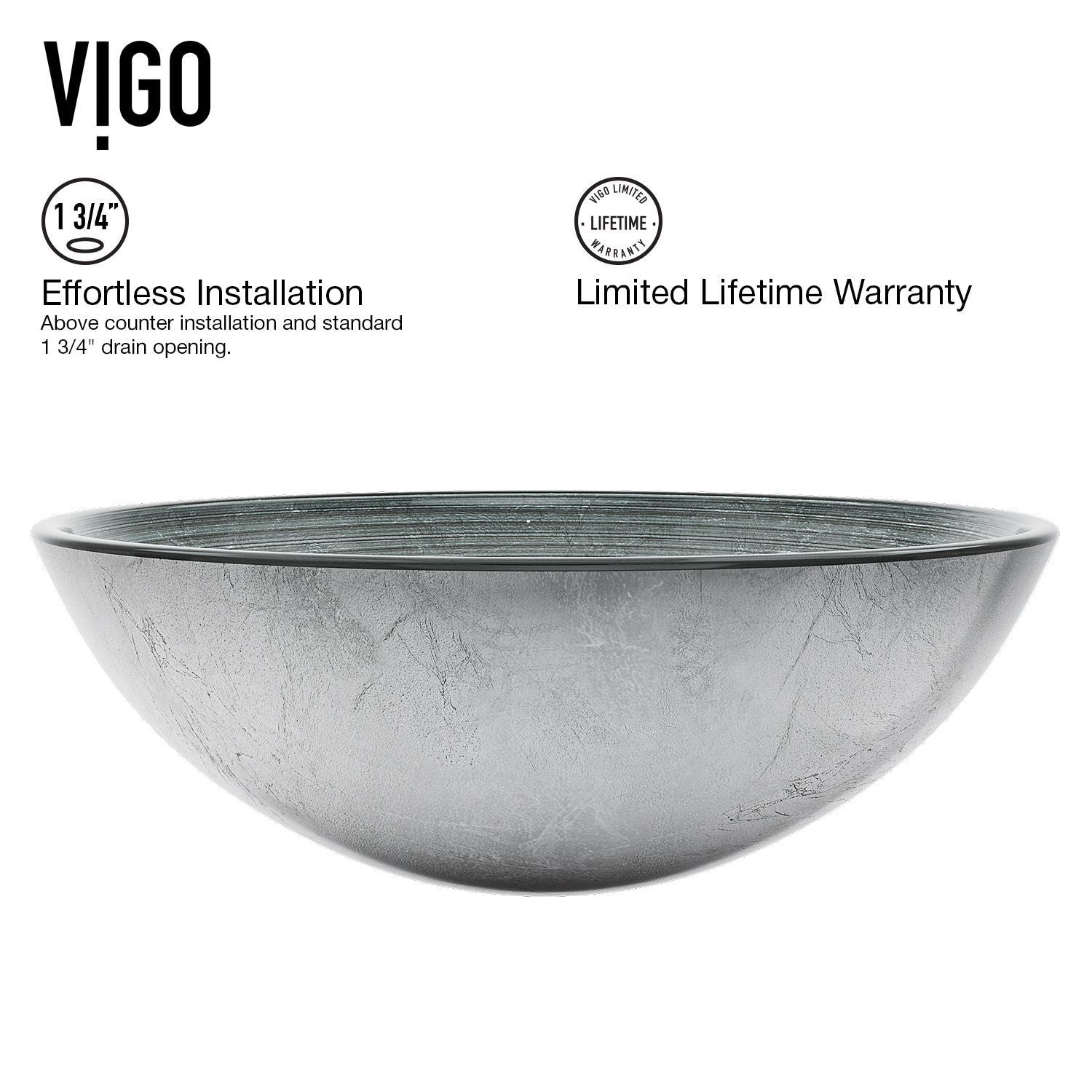 Glass Simply Silver Bathroom Sink/Basin Set with Niko Faucet and Round Vessel R7J5 - product image 8