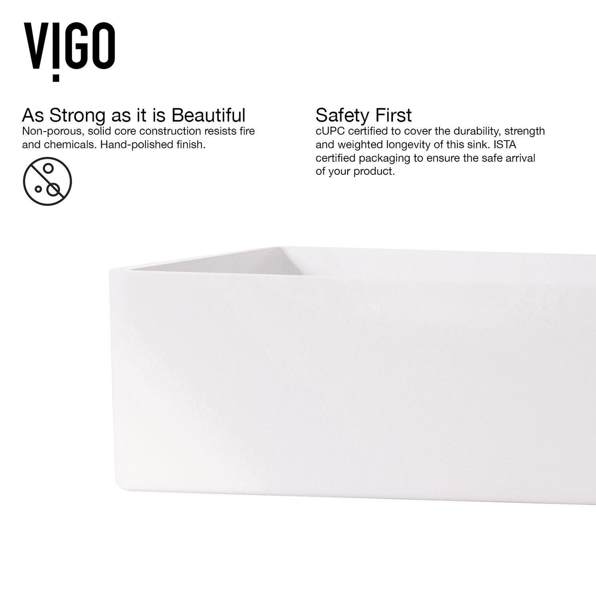 Magnolia MatteStone White Bathroom Sink/Basin Set with Cass Faucet and Rectangular Composite Vessel Y7L2 - product image 8