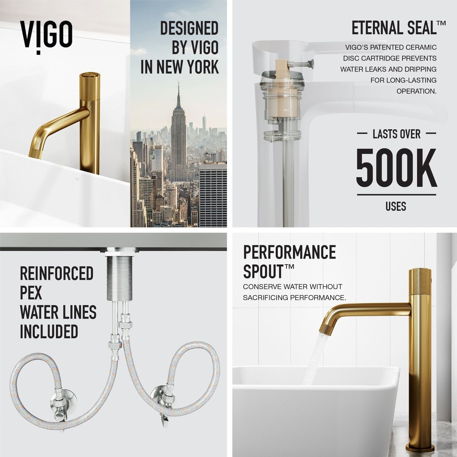 Marigold MatteStone Matte White Bathroom Sink/Basin Set with Apollo Faucet and Rectangular Composite Vessel P4U1 - product image 3