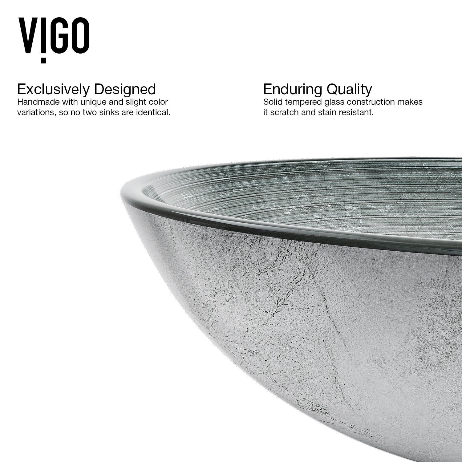 Simply Glass Round Vessel Bathroom Sink/Basin with Deep Bowl, Gray J2I5 - product image 5