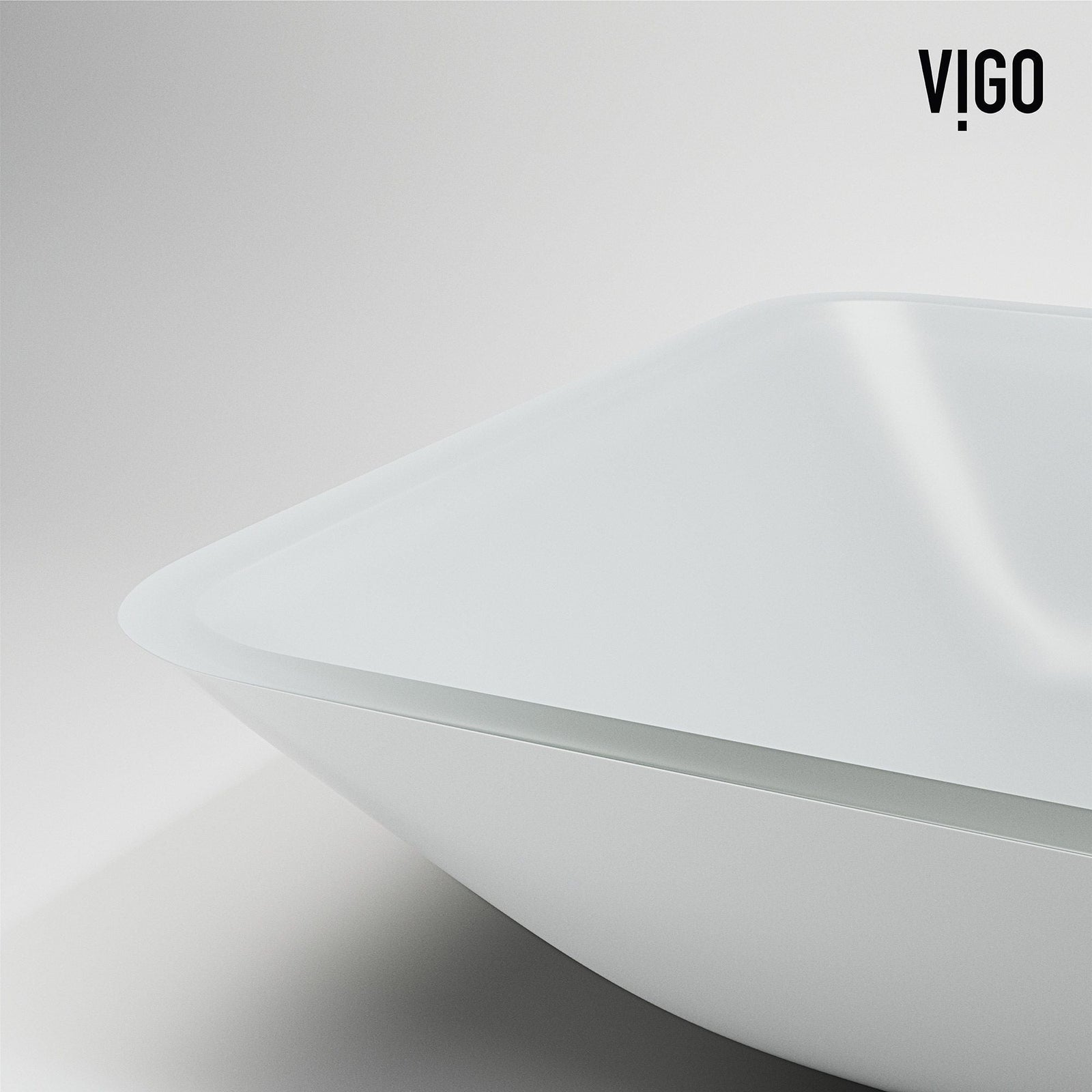 Sottile MatteShell White Bathroom Sink/Basin Set with Niko Faucet and Glass Rectangular Vessel E0Q4 - product image 8