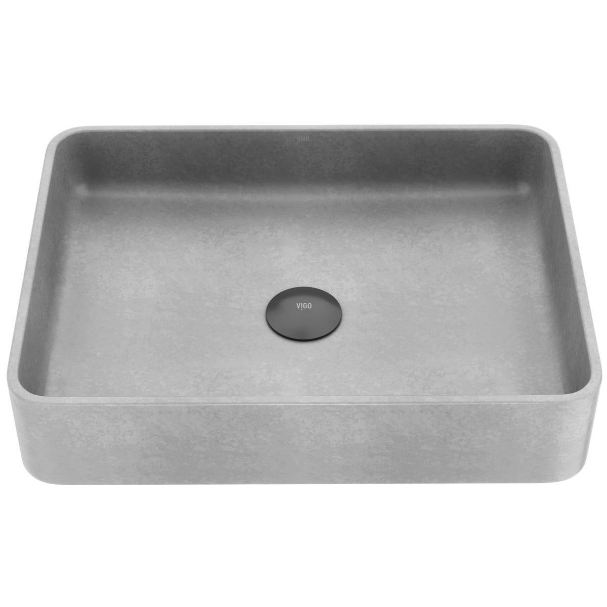 Tarragona Gothic ConcretoStone 19x14-in Deep Grey Bathroom Sink/Basin with Rectangular Vessel M8K2 - product image 1