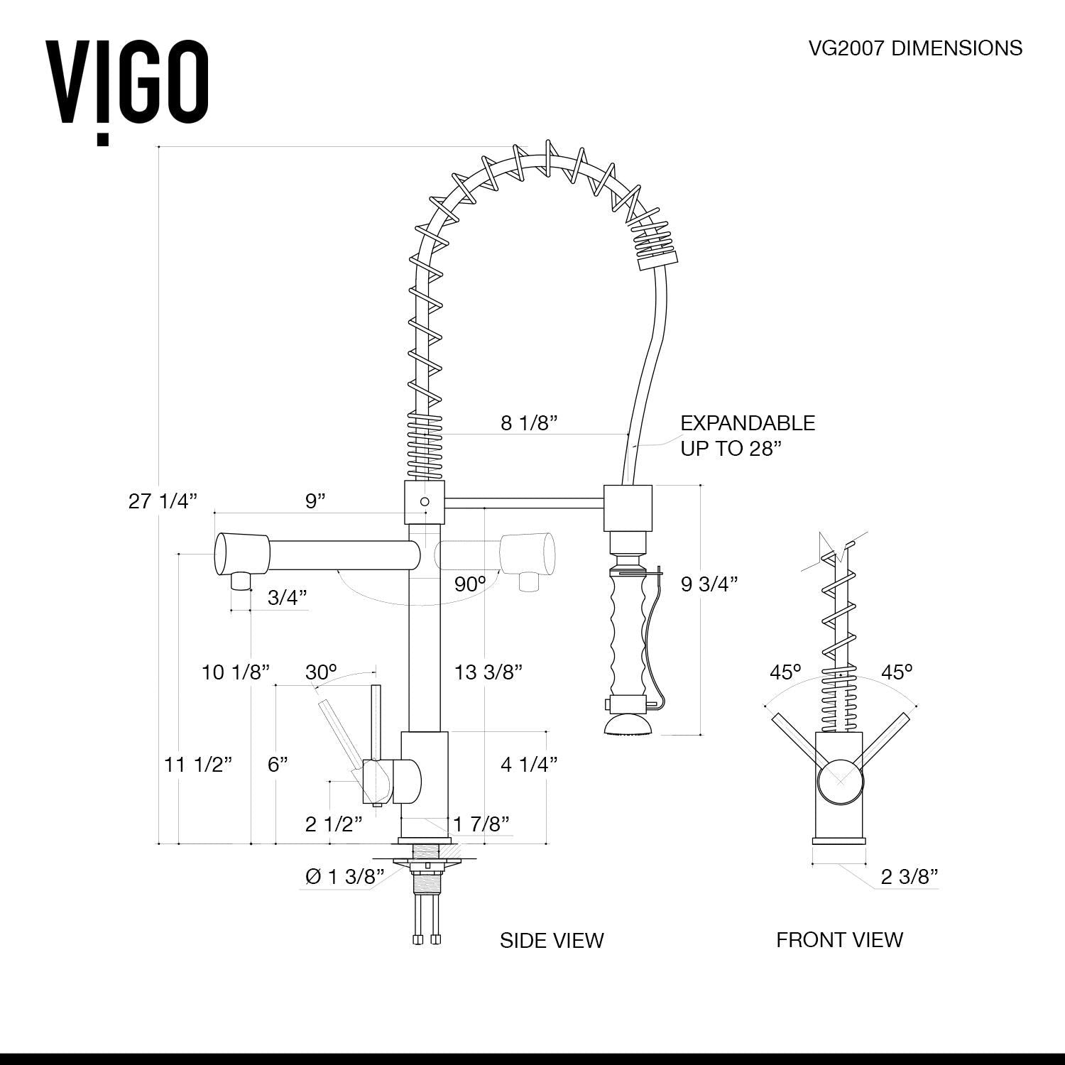 Zurich Single Handle Pull Down Spray Kitchen Faucet, Stainless Steel X6H6 - product image 8