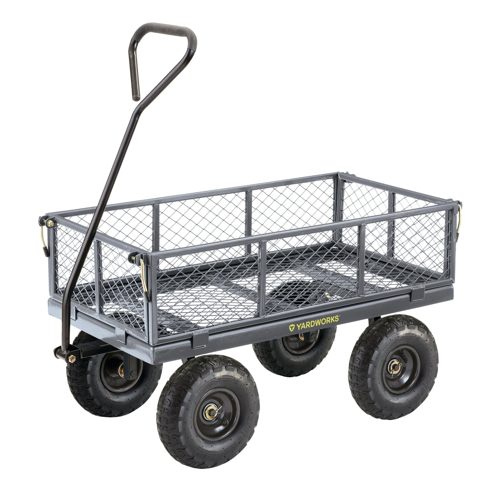 Steel Tray 4-Wheel Removable-Sides Mesh Yard/Garden Cart 600 lb V9N9 - product image 1