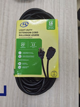 20' 16 Gauge 1-Tap Outdoor Extension Cord, Black N6V7 - product image 3