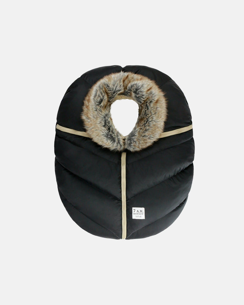 7AM Enfant Car Seat Cocoon Black Faux Fur K0M3
