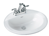 Colony Oval 4-in Center Drop-In Bathroom Sink/Basin, White 20.5x17.5-in N3U7 - product image 2
