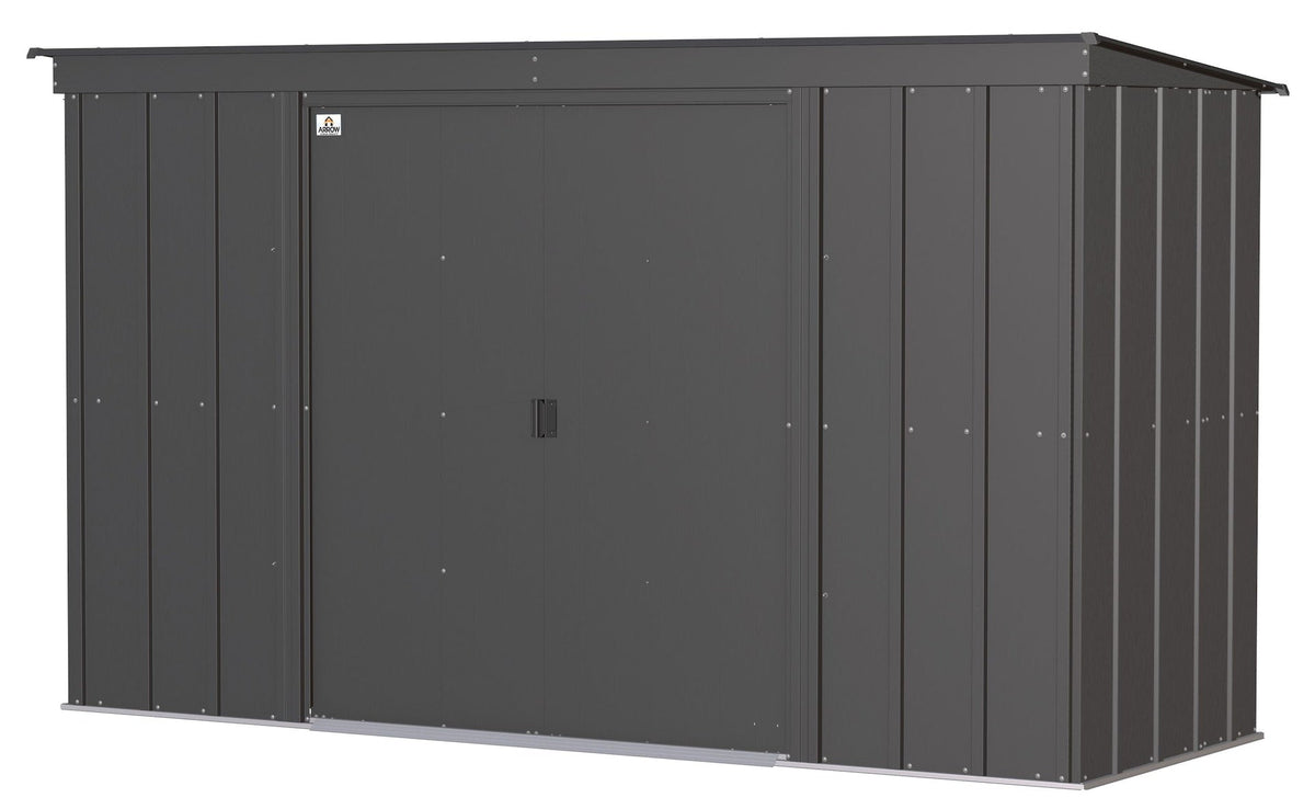 Classic Galvanized Steel Storage Shed, Charcoal, 10-ft x 4-ft S3O3 - product image 1