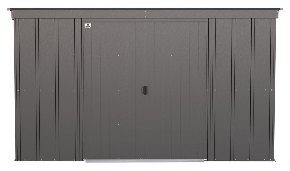 Classic Galvanized Steel Storage Shed, Charcoal, 10-ft x 4-ft S3O3 - product image 3