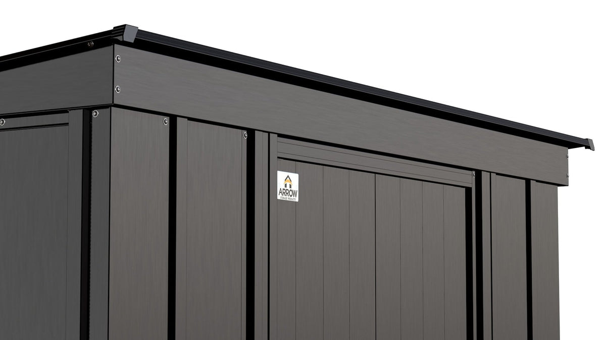Classic Galvanized Steel Storage Shed, Charcoal, 10-ft x 4-ft S3O3 - product image 7
