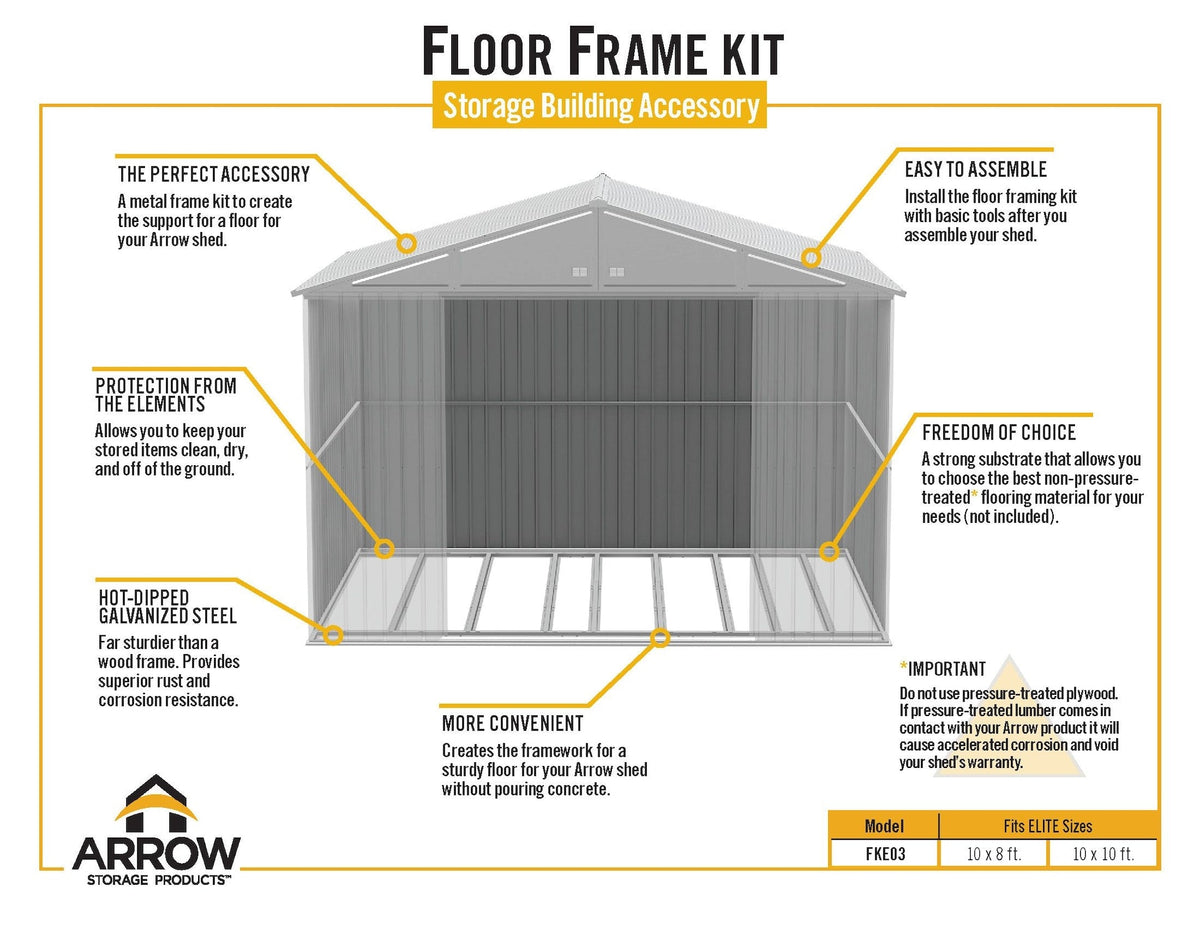 Floor Frame Kit for Elite 10x8-ft and 10x10-ft Sheds R7X6 - product image 5
