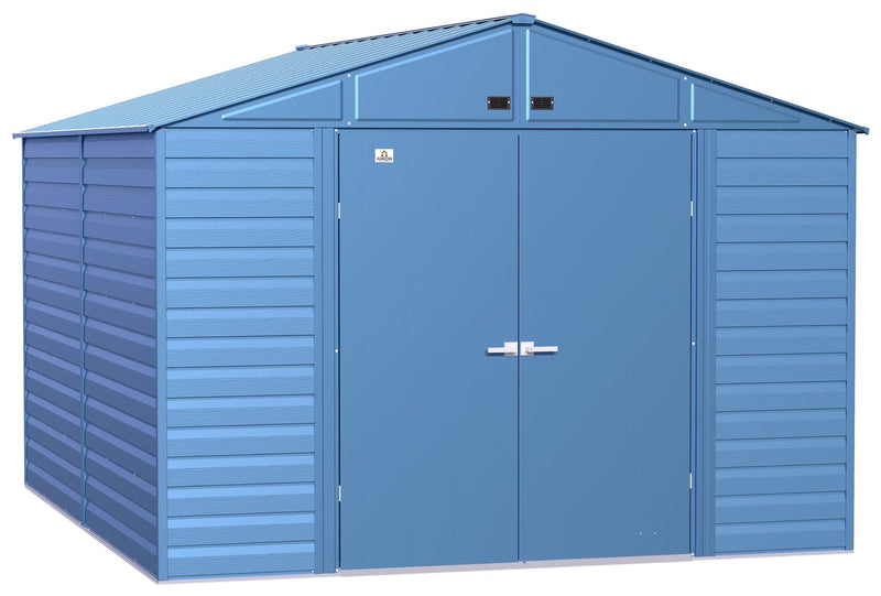 Select Galvanized Steel Storage Shed, Blue Grey, 10-ft x 12-ft S0Z2