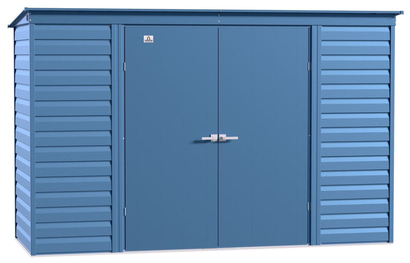 Select Galvanized Steel Storage Shed, Blue Grey, 10-ft x 4-ft Q4U6
