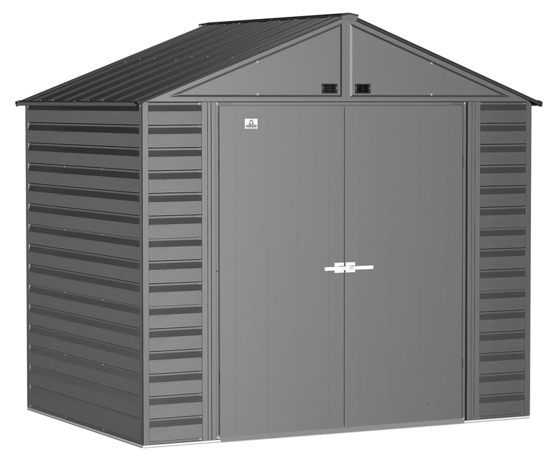 Select Galvanized Steel Storage Shed, Charcoal, 8-ft x 6-ft Q2K5