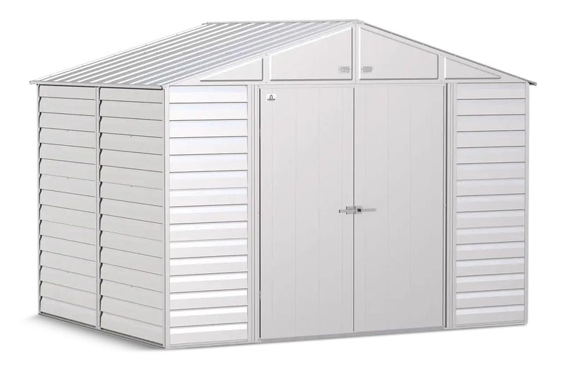 Select Galvanized Steel Storage Shed, Flute Grey, 10-ft x 8-ft C1B1