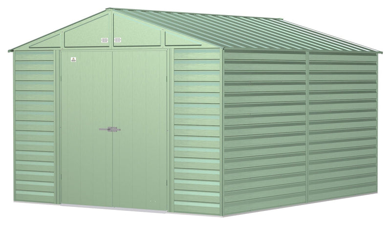 Select Galvanized Steel Storage Shed, Sage Green, 10-ft x 12-ft A6F4