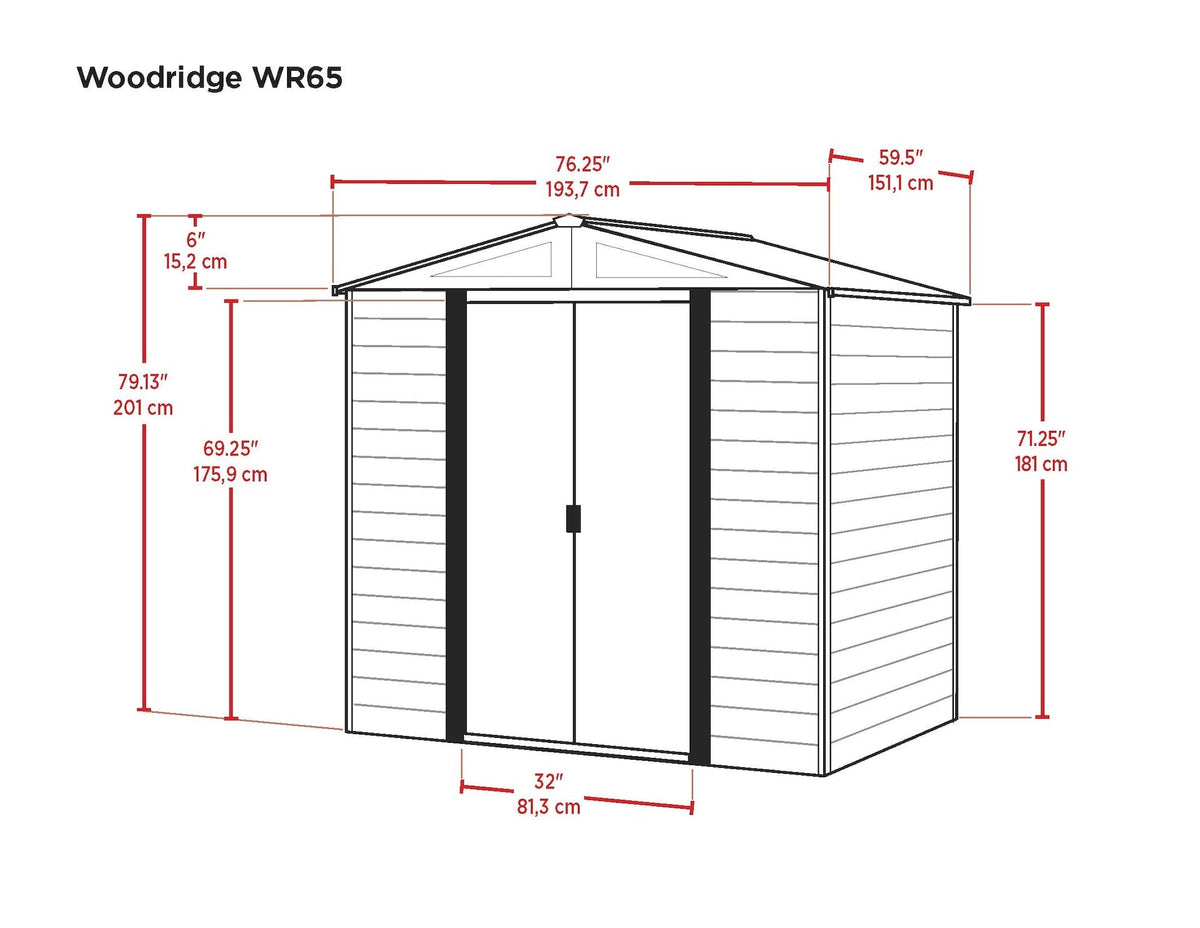 Woodridge 6x5-ft Corrosion-Resistant Steel Storage Shed Z0L2 - product image 5
