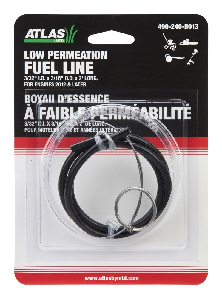 Lawn Tractor Replacement Fuel Line with Tool, 2-ft3/32-in I.D. x 3/16-in O.D. x 2-in L2O2