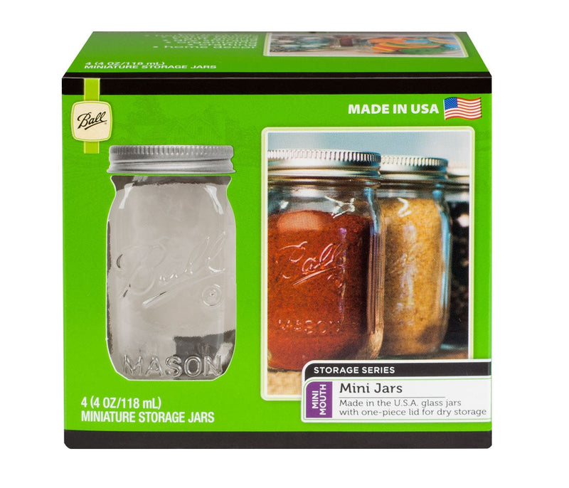 Ball Miniature Glass Jars with Storage Lids, 118 mL, 4 Count V4W8