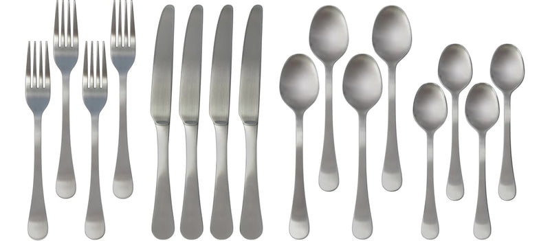 Basic Stainless Steel Flatware Set, Serves 4, 16-pc I7O6