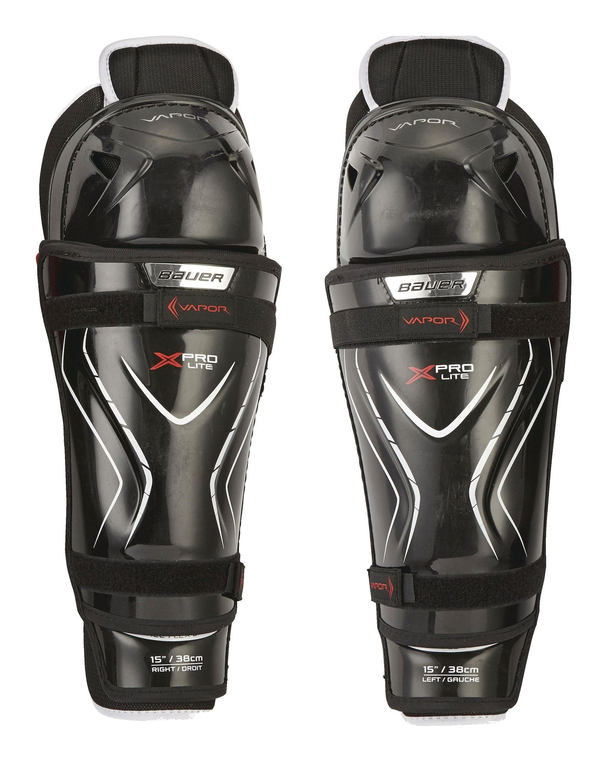 Vapor X Pro Lite Junior Hockey Shin Guards with Tapered Fit, Hyperlite HD Foam, Black C2Y0 - product image 1