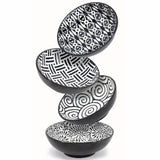 Black & White Patterned Mini Bowls Set, 8-cm, 4-pc R5W6 - product image 1
