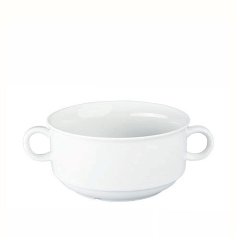 Porcelain Creme Soup Bowl with Handle, White, 355-mL P0K6