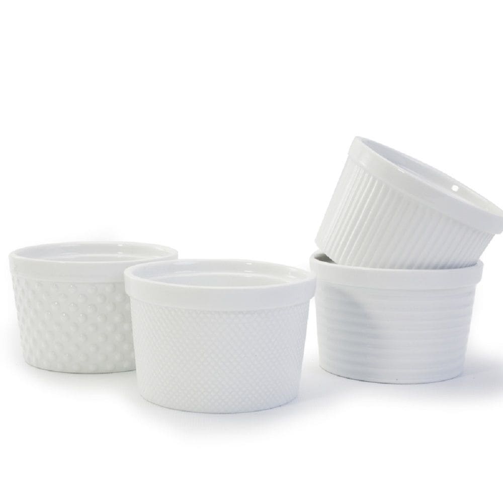 Textured Ramekin Set, 12-oz, White, 4-pc O3W1 - product image 1