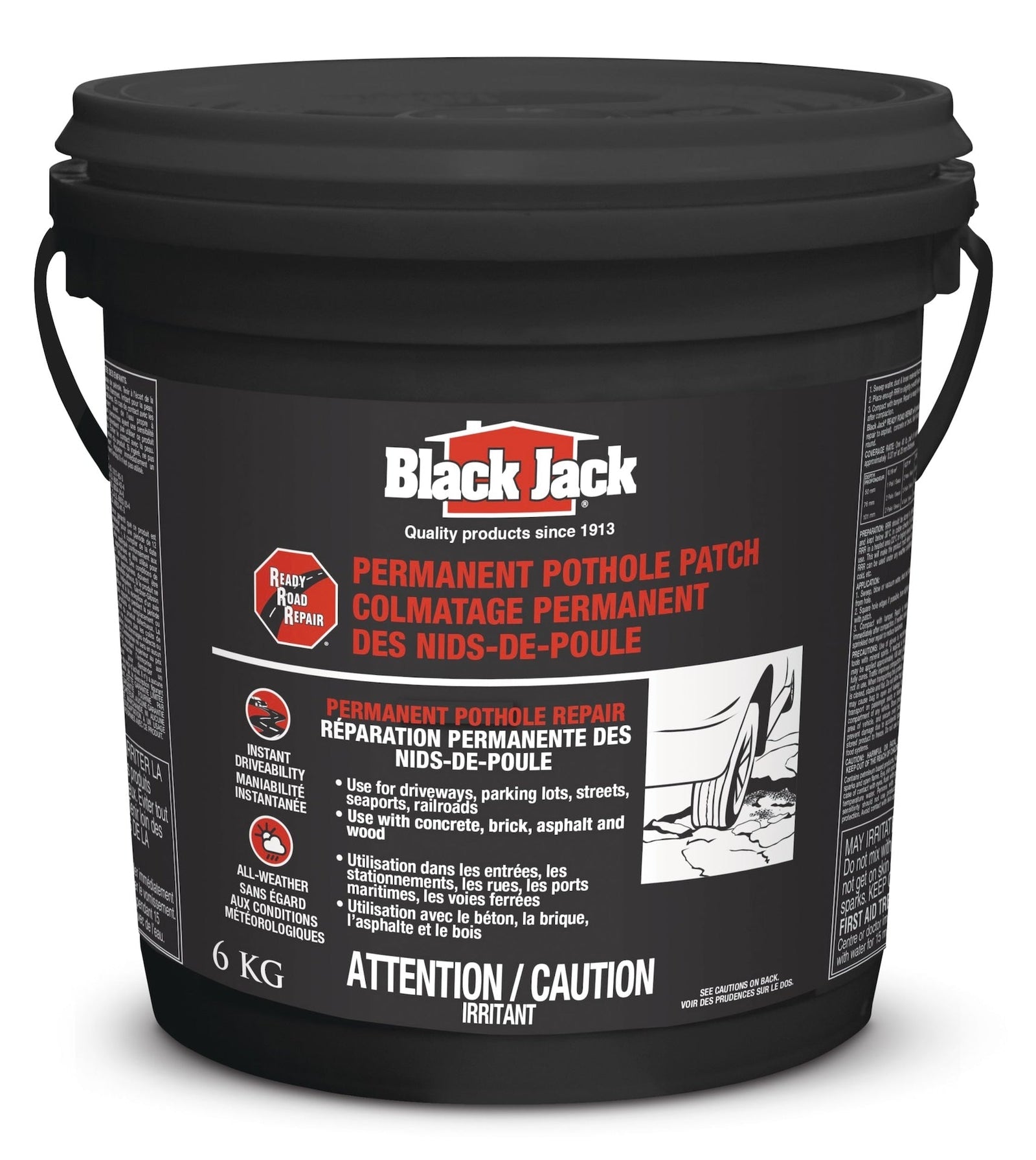 Black Jack Ready Cold Patch, Permanent Pothole Patch Q3L6 - product image 1