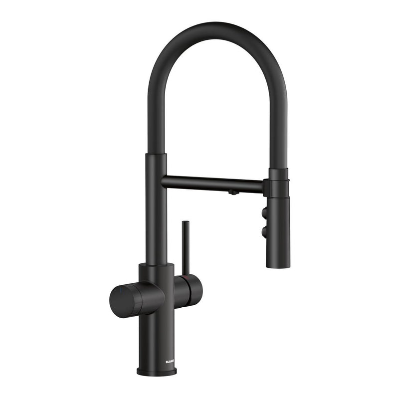 Catris Flexo Filter-Ready Semi-Pro Pull-Down Dual-Spray Kitchen Faucet, Matte Black E6Y8