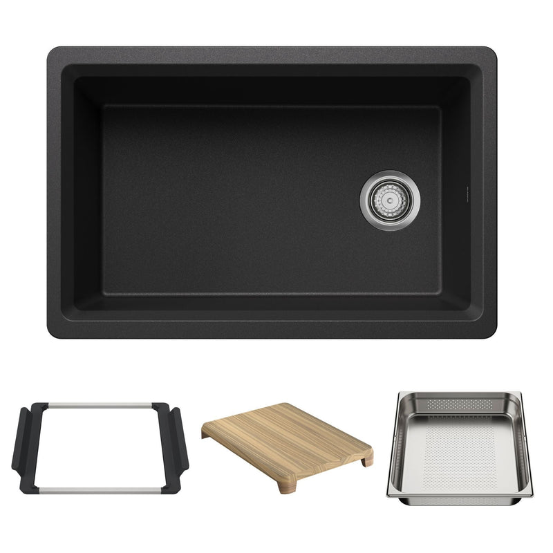 Inteos 30-in SILGRANIT Workstation Kitchen Sink N8L3
