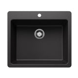 Liven SILGRANIT 25-in Single Bowl Dual Mount Kitchen Sink, Anthracite V0A5 - product image 1