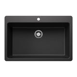 Liven SILGRANIT 33-in Super Single Dual Mount Kitchen Sink, Anthracite O8I1 - product image 1