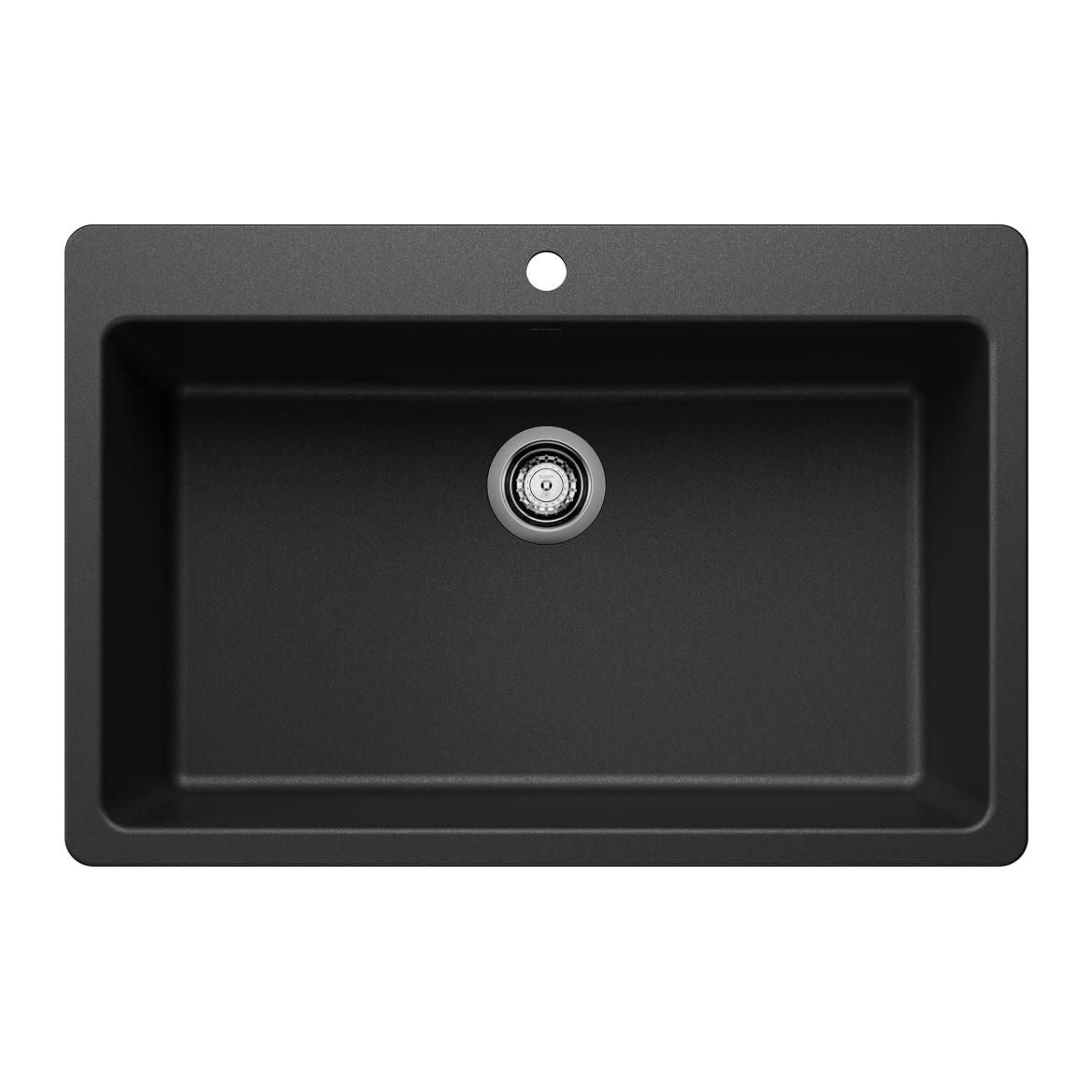 Liven SILGRANIT 33-in Super Single Dual Mount Kitchen Sink, Anthracite O8I1 - product image 1