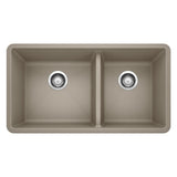 Precis SILGRANIT 33-in 60/40 Double Bowl Undermount Kitchen Sink, Truffle T9N5 - product image 1