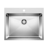 Quatrus R15 25-in Single Bowl Dual Mount Stainless Steel Kitchen Sink P1D9 - product image 1
