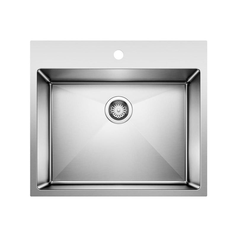 Quatrus R15 25-in Single Bowl Dual Mount Stainless Steel Laundry Sink H3V2
