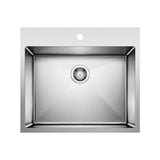 Quatrus R15 25-in Single Bowl Dual Mount Stainless Steel Laundry Sink Q1X4 - product image 1