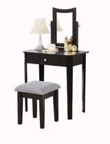Celah 1-Drawer Black Dressing Table Makeup Vanity Set with Stool and Mirror C9H0 - product image 2
