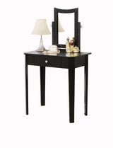 Celah 1-Drawer Black Dressing Table Makeup Vanity Set with Stool and Mirror C9H0 - product image 3
