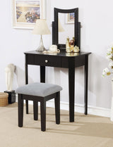 Celah 1-Drawer Black Dressing Table Makeup Vanity Set with Stool and Mirror C9H0 - product image 4