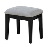 Lynn 1-Drawer Black Dressing Table Makeup Vanity Set with Stool and Mirror H8U3 - product image 1