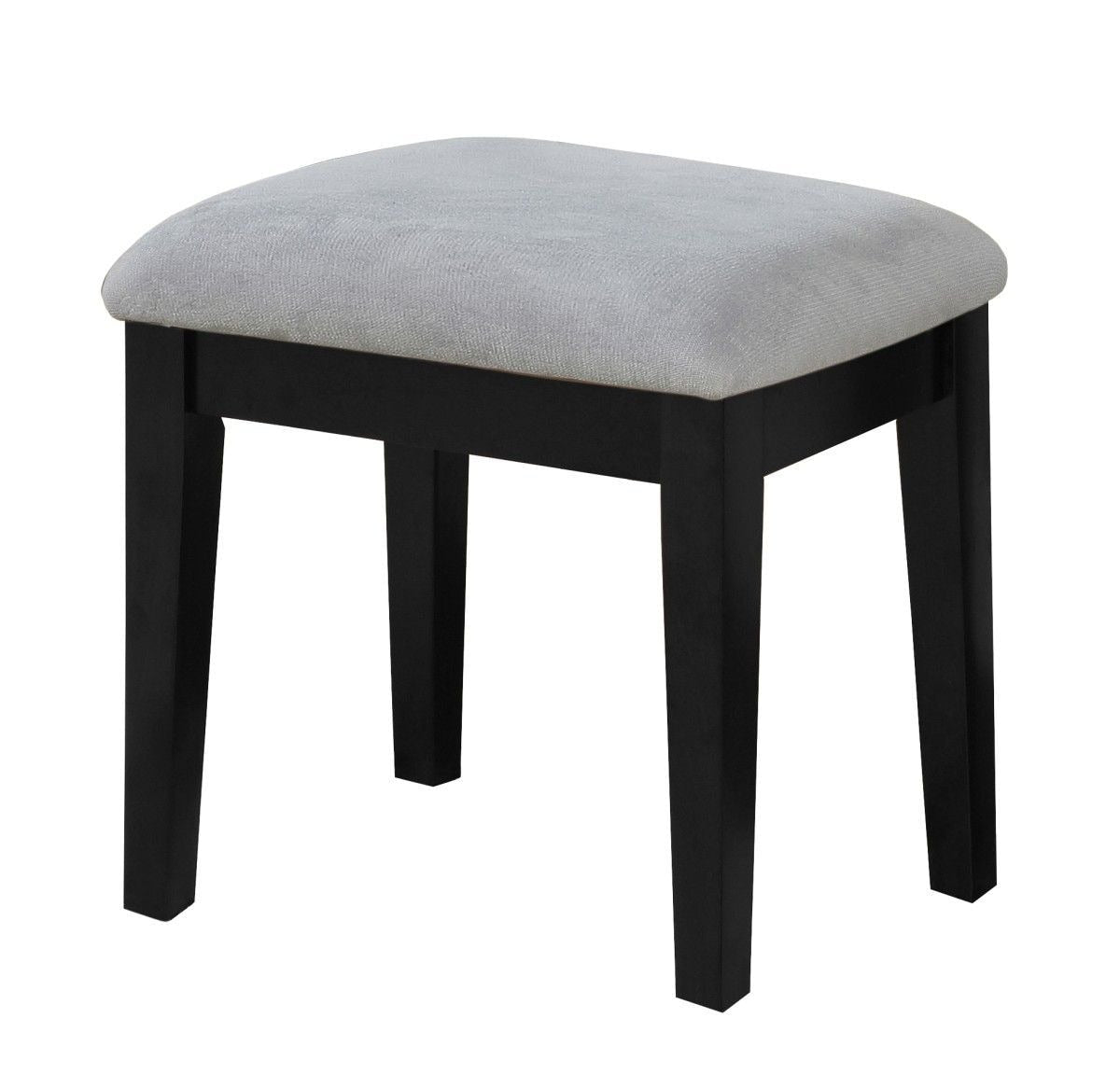 Lynn 1-Drawer Black Dressing Table Makeup Vanity Set with Stool and Mirror H8U3 - product image 1