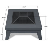 Square Steel Wood Burning Fire Pit in Gray, 37-in O3J1 - product image 4